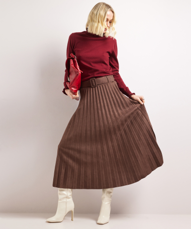plisse rok met riem
