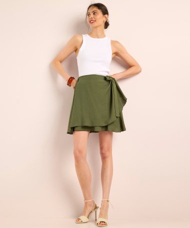 skort overslag met strik