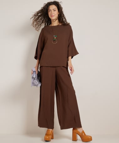 wide fit set: top met broek