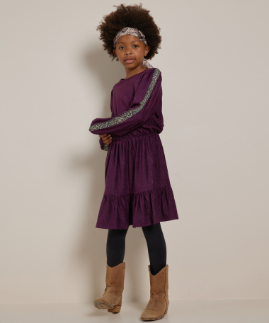 velvet jurk met panterprint tape