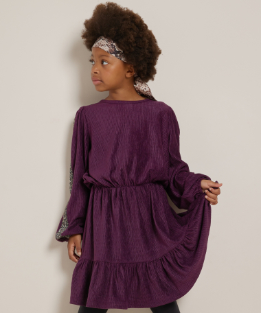 velvet jurk met panterprint tape