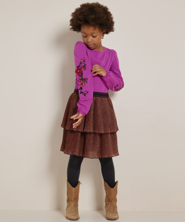 jurk met glitter plisse