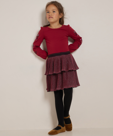jurk met glitter plisse