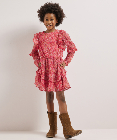 ruche jurkje chiffon