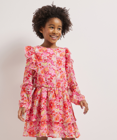 ruche jurkje chiffon