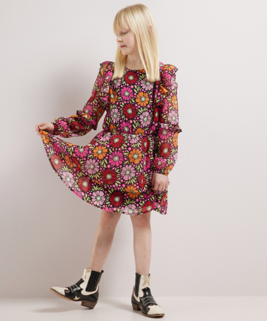 ruche jurkje chiffon