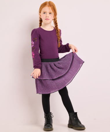 jurk met glitter plissérok