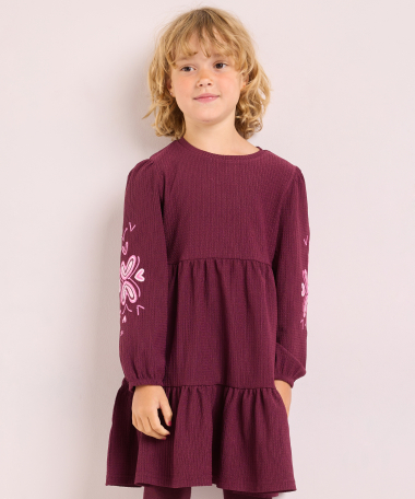 crinkle jurk met embroidery