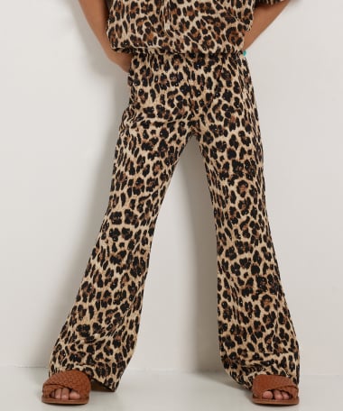 flared fit broek panterprint glitters