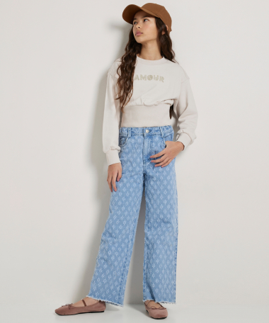 wide fit jeans all-over design