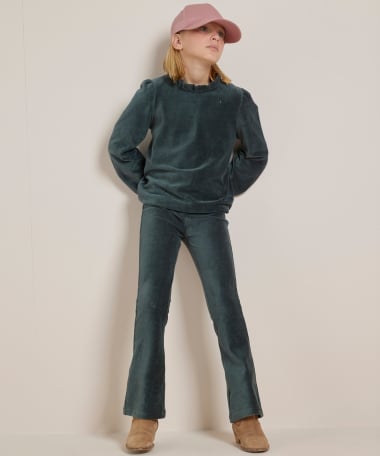 flared fit broek rib velvet