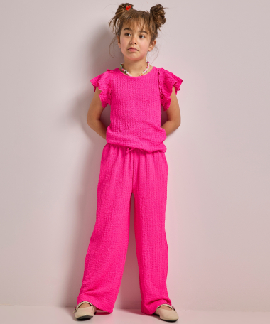 crinkle uni straight fit broek