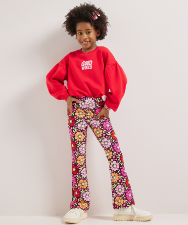 flared fit broek print