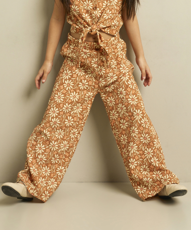 crinkle broek met bloemenprint