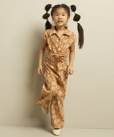 crinkle broek met bloemenprint