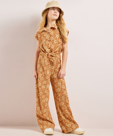 crinkle broek met bloemenprint