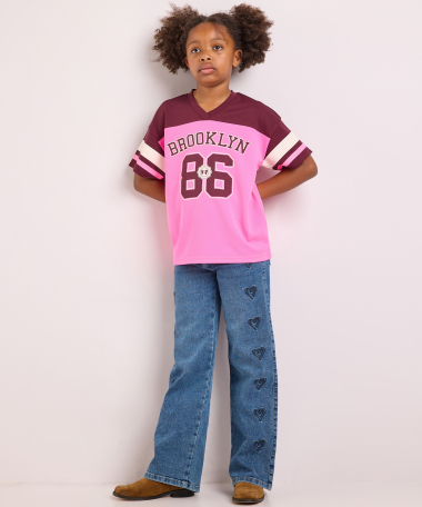 wide fit jeans met hartjes