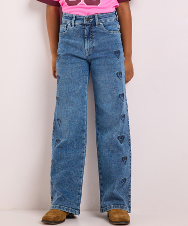 wide fit jeans met hartjes