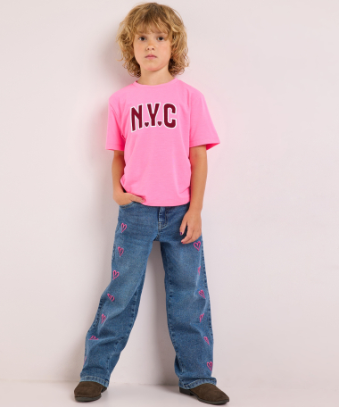 wide fit jeans met hartjes