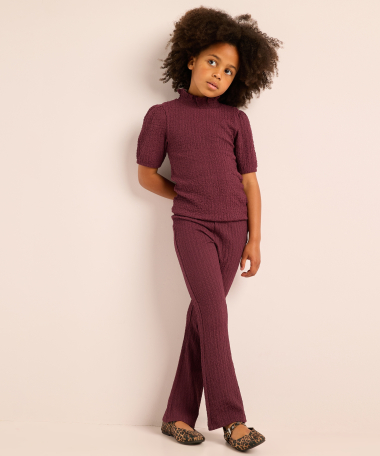 crinkle flared fit broek