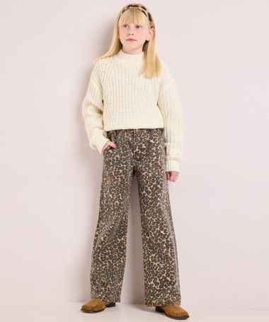 wide fit jeans met print