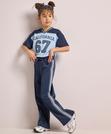 wide fit broek met tape