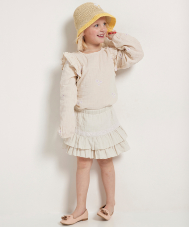 mousseline short ruches