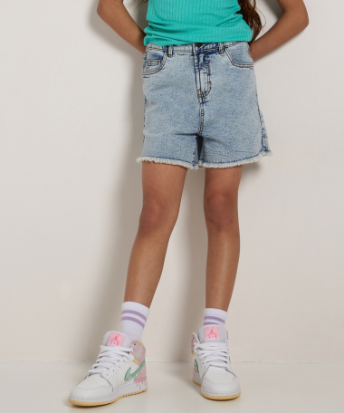 wide fit denim short high waist