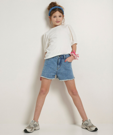 wide fit denim short high waist