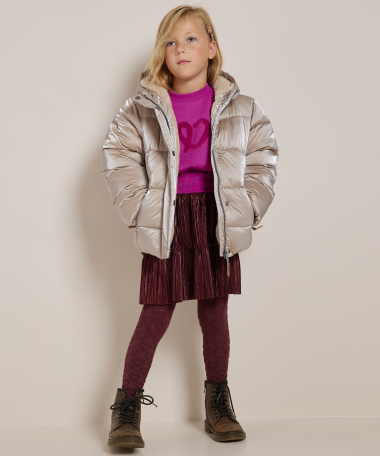 korte puffer jas glans