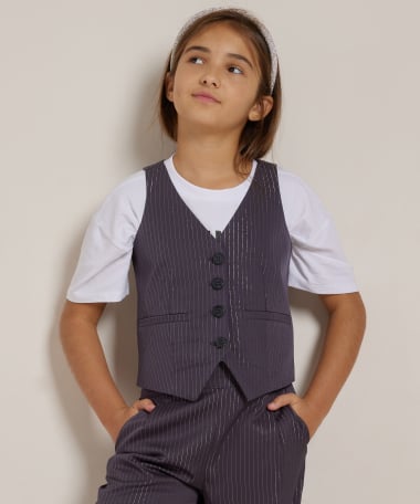 gilet met glitterstrepen