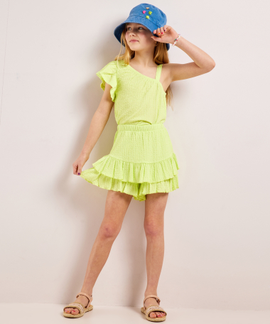 crinkle skort met ruffle
