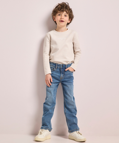 straight fit stretch denim jeans