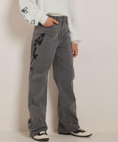 wide fit jeans met embroidery