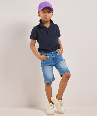 jogg jeans met knoop- met ritssluiting