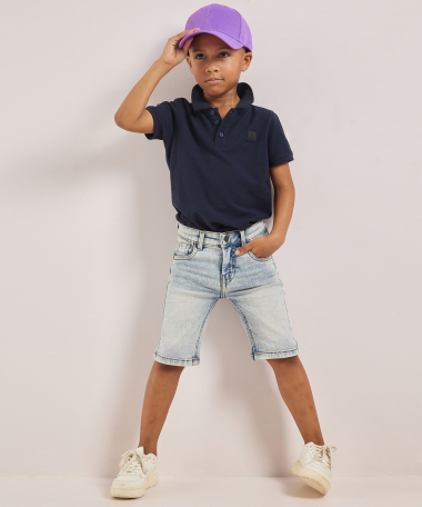 jogg jeans met knoop- met ritssluiting