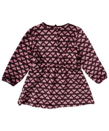 velvet jurk met hartjespirnt