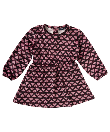 velvet jurk met hartjespirnt