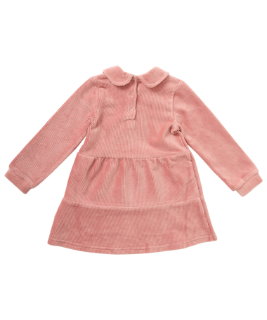 rib velvet jurkje met kraag