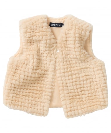 fake fur gilet met knoopsluiting