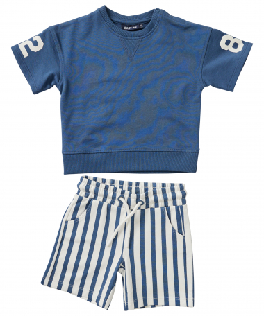 set met korte mouwen en gestreepte shorts