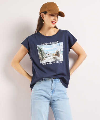 wijd t-shirt frontprint