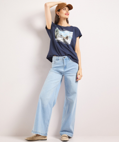 wijd t-shirt frontprint