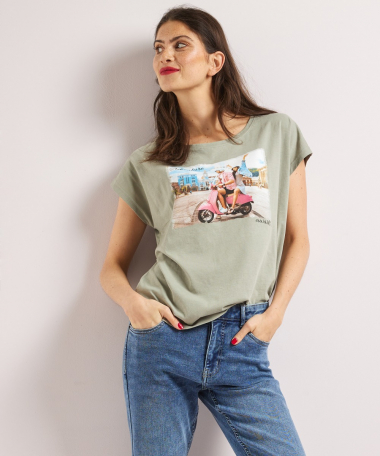 wijd t-shirt frontprint