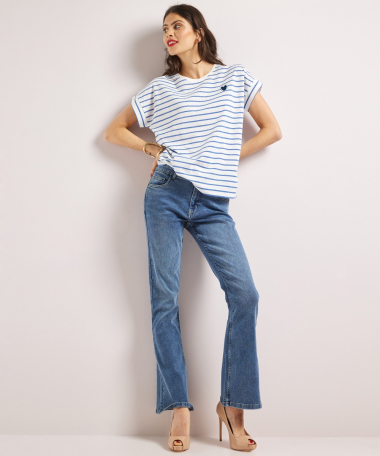 wijd t-shirt glitterstreep