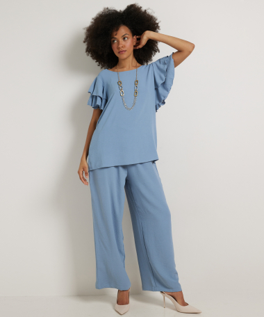 ruche t-shirt met ketting