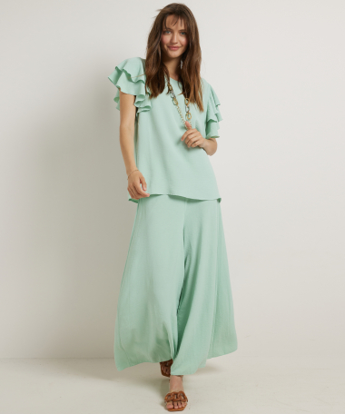 ruche t-shirt met ketting