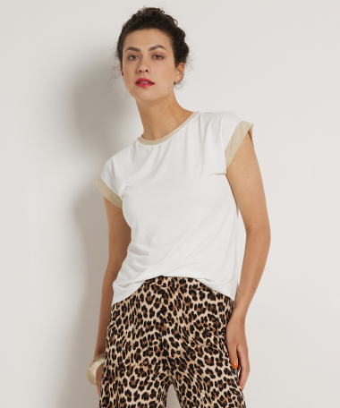 t-shirt met trendy boord