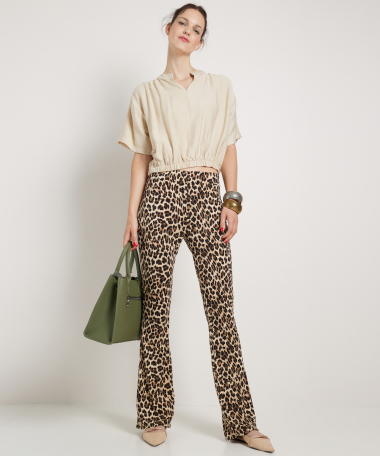 kort t-shirt met elastische boord