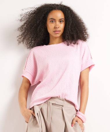 t-shirt met sierknopen 